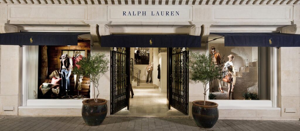 Ralph Lauren retail store exterior facade in Tel Aviv